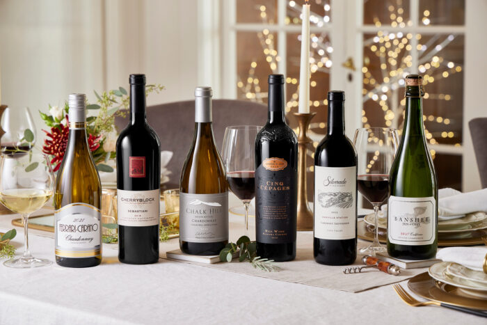 Seven of Foley Family Wines leading brands pictured. From left to right, The Four Graces, Roth, Foley Estates, Chalk Hill, Silverado, Ferrari-Carano, Banshee.